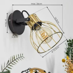 Lampes Vintages & Rétros-hofstein Applique murale Bitterroot Noir, 1 lumière