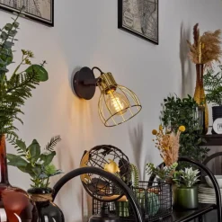 Lampes Vintages & Rétros-hofstein Applique murale Bitterroot Noir, 1 lumière