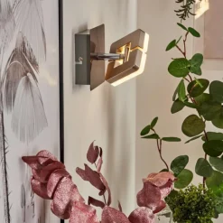 hofstein Applique murale Bobeiro LED Nickel mat, 1 lumière