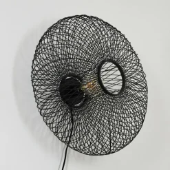 Style Boho-Chic-hofstein Applique murale Brooker Noir, 1 lumière