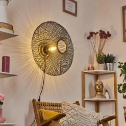 Style Boho-Chic-hofstein Applique murale Brooker Noir, 1 lumière