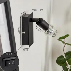 hofstein Applique murale Castillo Noir, 1 lumière