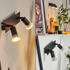 hofstein Applique murale Castillo Noir, 2 lumières