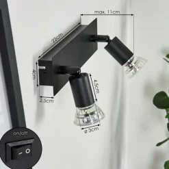 hofstein Applique murale Castillo Noir, 2 lumières