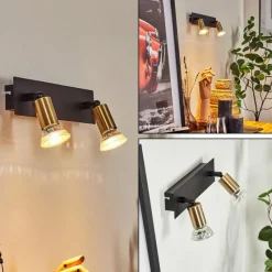 Lampes Dorées-hofstein Applique murale Castillo Noir, 2 lumières