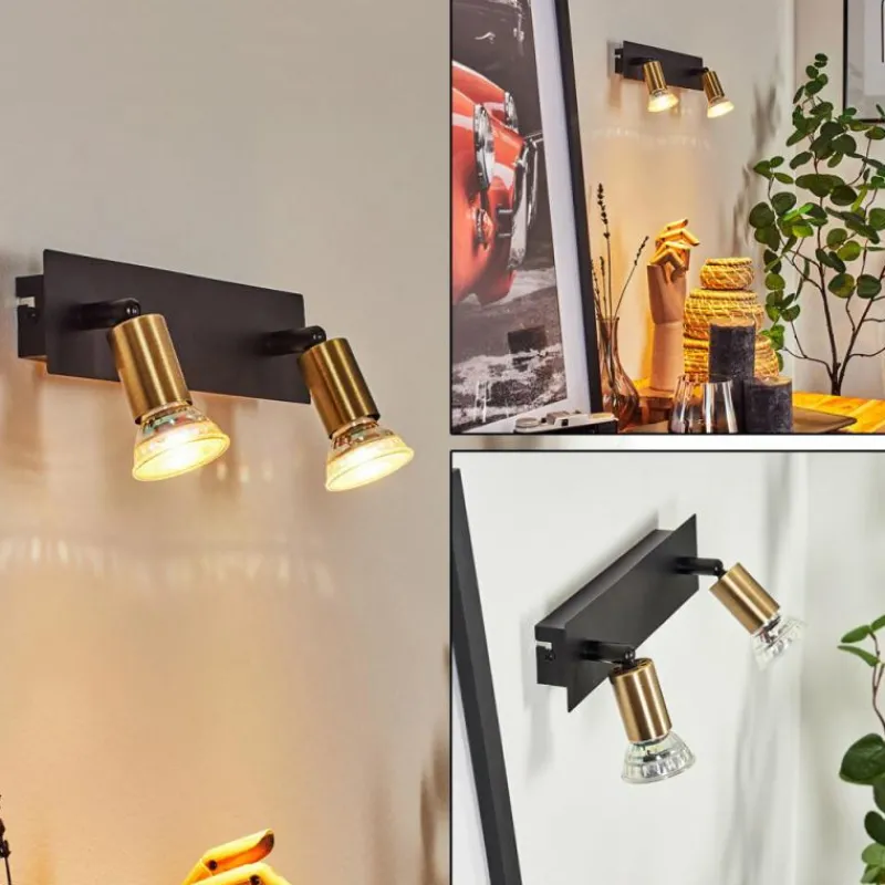 Lampes Dorées-hofstein Applique murale Castillo Noir, 2 lumières