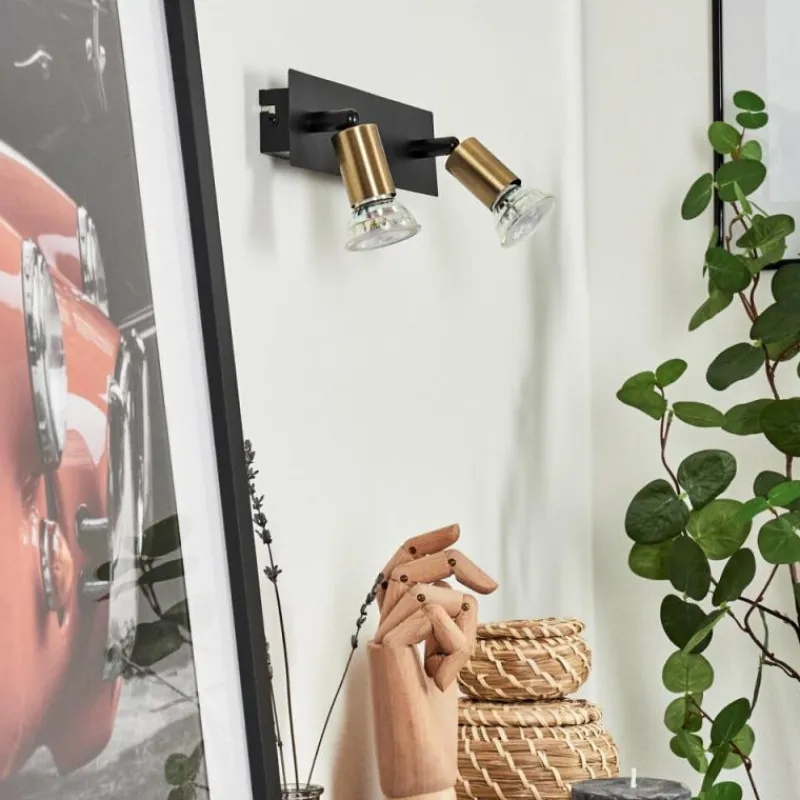 Lampes Dorées-hofstein Applique murale Castillo Noir, 2 lumières