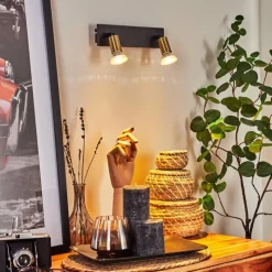 Lampes Dorées-hofstein Applique murale Castillo Noir, 2 lumières