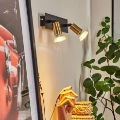 Lampes Dorées-hofstein Applique murale Castillo Noir, 2 lumières