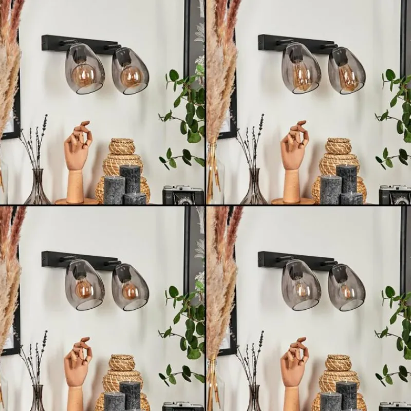 Suspension Verre Fumé-hofstein Applique murale Chaiguao Noir, 2 lumières