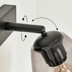 Suspension Verre Fumé-hofstein Applique murale Chaiguao Noir, 2 lumières