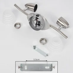 hofstein Applique murale Chapod Nickel mat, 2 lumières