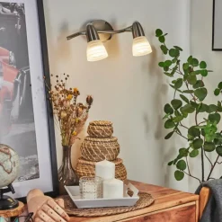 hofstein Applique murale Chapod Nickel mat, 2 lumières