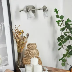 hofstein Applique murale Chapod Nickel mat, 2 lumières