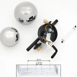 Suspension Verre Fumé-hofstein Applique murale Chehalis LED Noir, 2 lumières