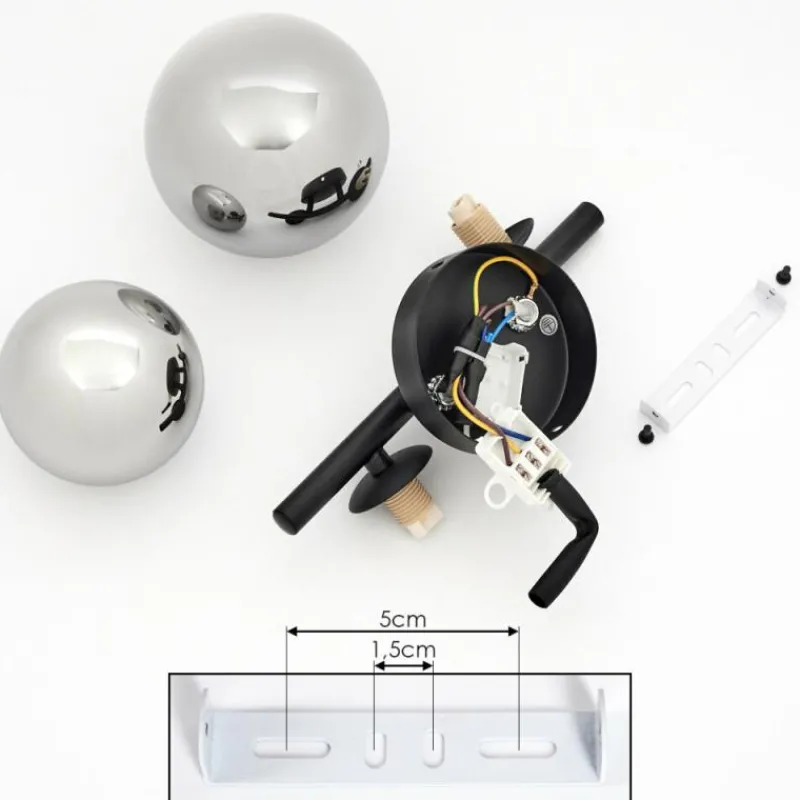 Suspension Verre Fumé-hofstein Applique murale Chehalis LED Noir, 2 lumières