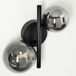 Suspension Verre Fumé-hofstein Applique murale Chehalis LED Noir, 2 lumières