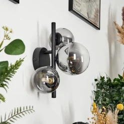 Suspension Verre Fumé-hofstein Applique murale Chehalis Noir, 3 lumières