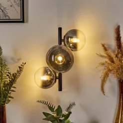 Suspension Verre Fumé-hofstein Applique murale Chehalis Noir, 3 lumières