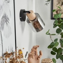 Luminaires Scandinaves-hofstein Applique murale Covelas Écru, Noir, 1 lumière