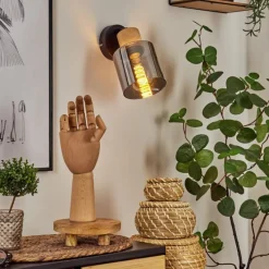 Luminaires Scandinaves-hofstein Applique murale Covelas Écru, Noir, 1 lumière