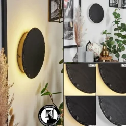 Luminaires Scandinaves-hofstein Applique murale Guadramil LED Noir, 1 lumière