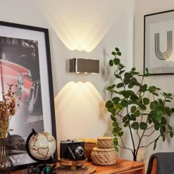 hofstein Applique murale Guiderkirch LED Nickel mat, 6 lumières