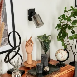 Suspension Verre Fumé-hofstein Applique murale Hunouri Noir, 1 lumière