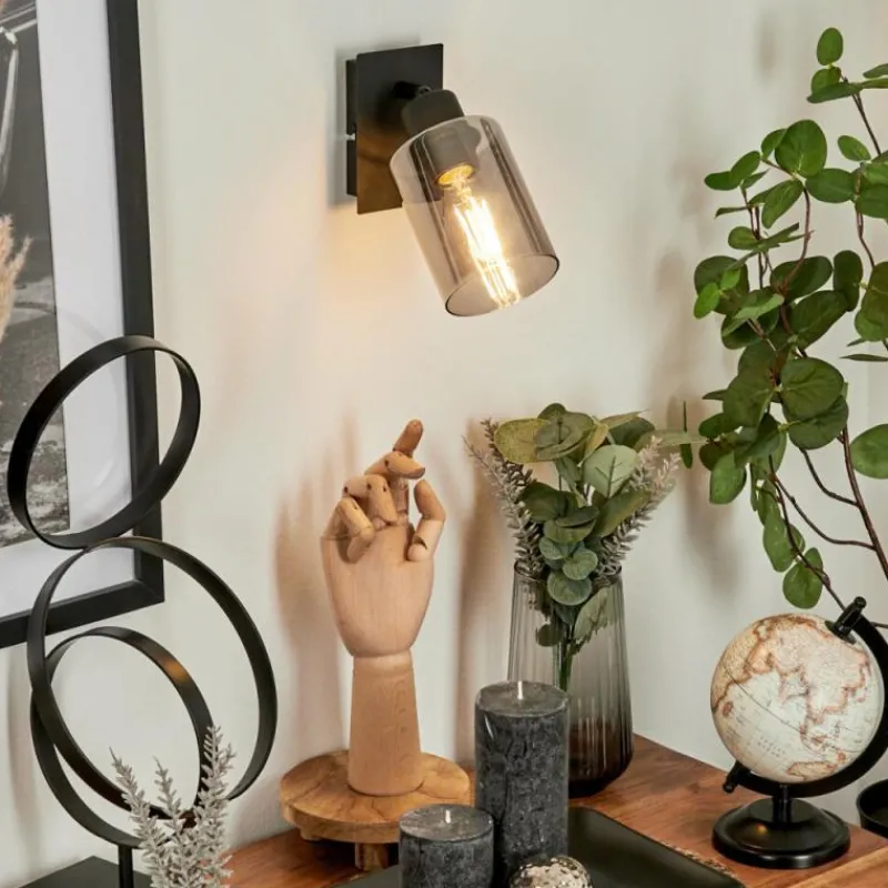 Suspension Verre Fumé-hofstein Applique murale Hunouri Noir, 1 lumière