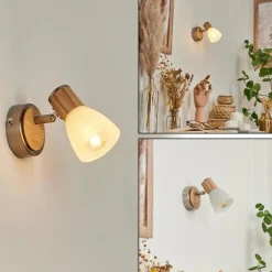 hofstein Applique murale Icalma Bois clair, Nickel mat, 1 lumière