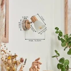 hofstein Applique murale Icalma Bois clair, Nickel mat, 1 lumière