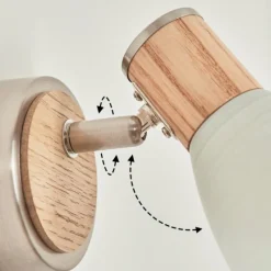 hofstein Applique murale Icalma Bois clair, Nickel mat, 1 lumière