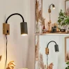 hofstein Applique murale Javel Anthracite, Couleur bois, 1 lumière