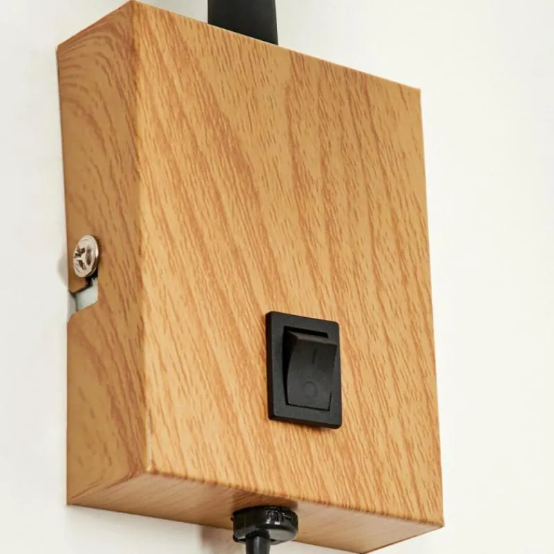 hofstein Applique murale Javel Anthracite, Couleur bois, 1 lumière