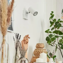 Luminaires Scandinaves-hofstein Applique murale Javel Chrome, Blanc, 1 lumière