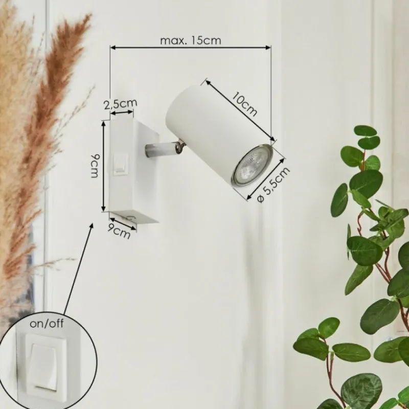 Luminaires Scandinaves-hofstein Applique murale Javel Chrome, Blanc, 1 lumière