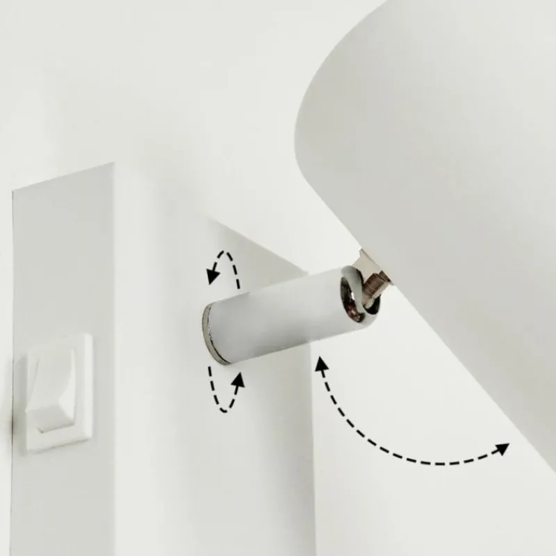 Luminaires Scandinaves-hofstein Applique murale Javel Chrome, Blanc, 1 lumière