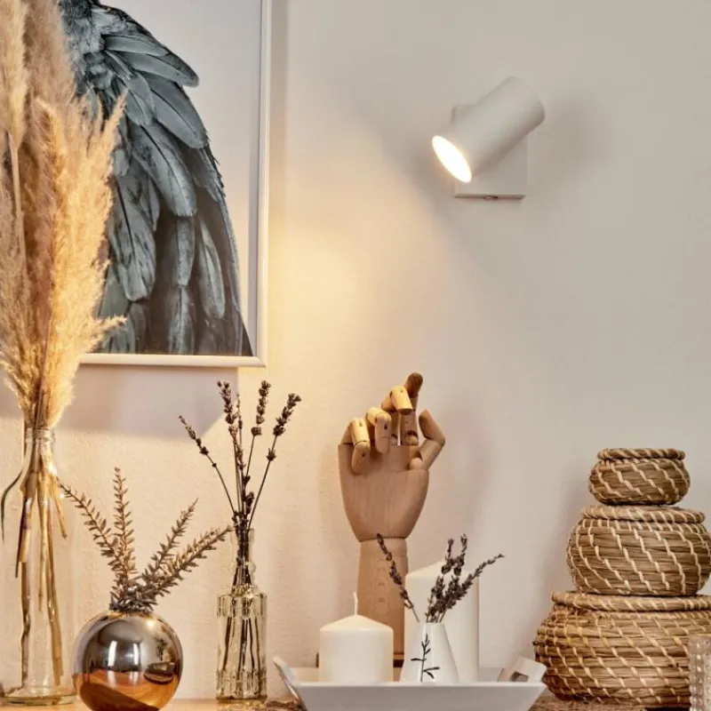 Luminaires Scandinaves-hofstein Applique murale Javel Chrome, Blanc, 1 lumière