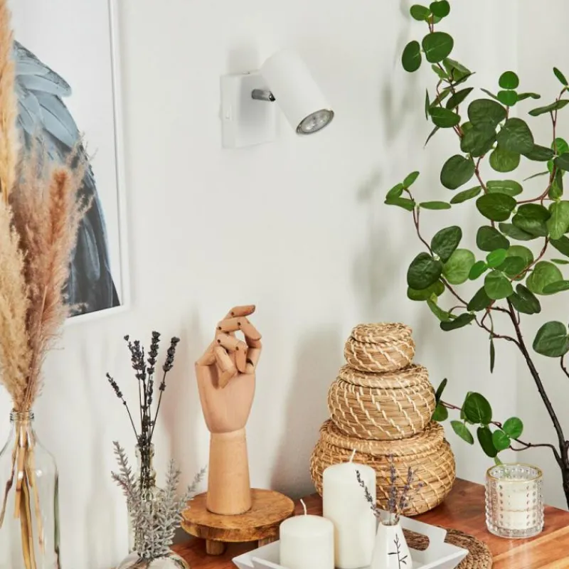 Luminaires Scandinaves-hofstein Applique murale Javel Chrome, Blanc, 1 lumière