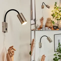 hofstein Applique murale Javel Nickel mat, Noir, 1 lumière