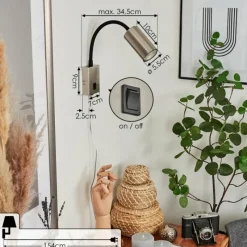 hofstein Applique murale Javel Nickel mat, Noir, 1 lumière