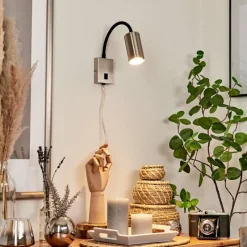 hofstein Applique murale Javel Nickel mat, Noir, 1 lumière