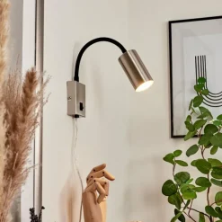 hofstein Applique murale Javel Nickel mat, Noir, 1 lumière