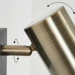 hofstein Applique murale Javel Vieux laiton, Noir, 1 lumière* Spots Et Projecteurs