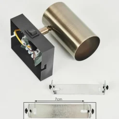 hofstein Applique murale Javel Vieux laiton, Noir, 1 lumière* Spots Et Projecteurs