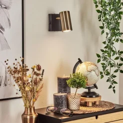 hofstein Applique murale Javel Vieux laiton, Noir, 1 lumière* Spots Et Projecteurs