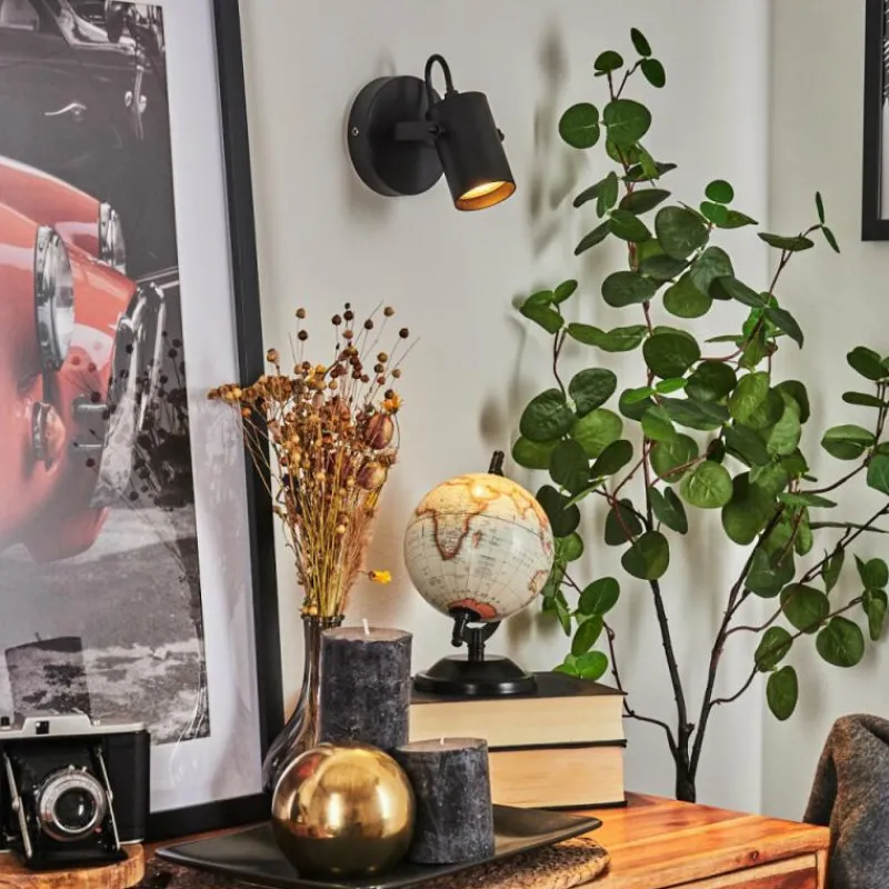 hofstein Applique murale Kergus Noir, 1 lumière