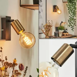 Lampes Vintages & Rétros-hofstein Applique murale Laharie Vieux laiton, Noir, 1 lumière