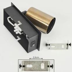 Lampes Vintages & Rétros-hofstein Applique murale Laharie Vieux laiton, Noir, 1 lumière