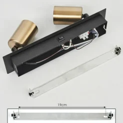 Lampes Vintages & Rétros-hofstein Applique murale Laharie Vieux laiton, Noir, 2 lumières